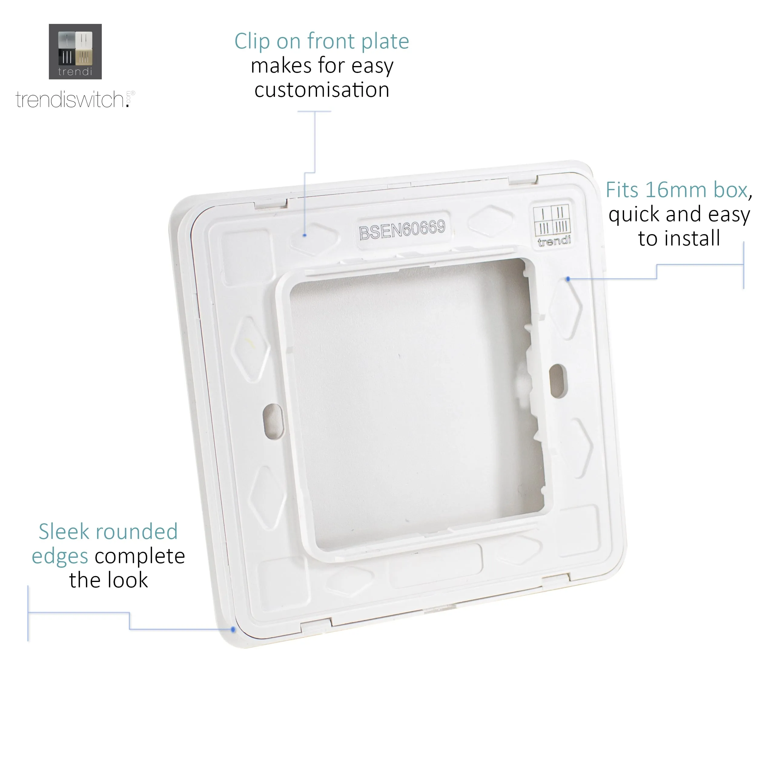 1 Gang Blanking Plate Dark Brown ART-BLKDB  Trendi Dark Brown